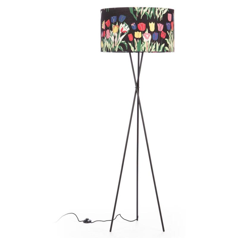 Торшер Colored Lampshade Tulips Floor Lamp Мульти Черный Торшер Colored Lampshade Tulips Floor Lamp Мульти Черный во Владивостоке | Loft Concept