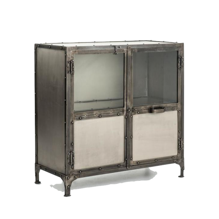 Комод металлический Industrial Steampunk Nickel 2 Door Cabinet Комод металлический Industrial Steampunk Nickel 2 Door Cabinet во Владивостоке | Loft Concept