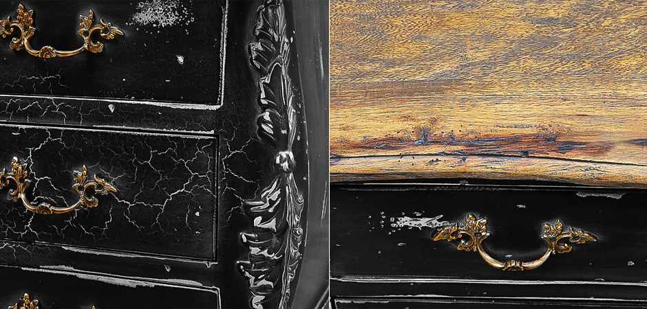 Комод в стиле прованс Carved Black Vintage Commode Черный Комод в стиле прованс Carved Black Vintage Commode Черный - Loft-Concept во Владивостоке