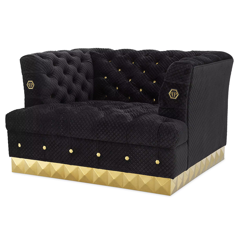 Кресло Philipp Plein Chair Rockstud Золотой Черный Кресло Philipp Plein Chair Rockstud Золотой Черный во Владивостоке | Loft Concept