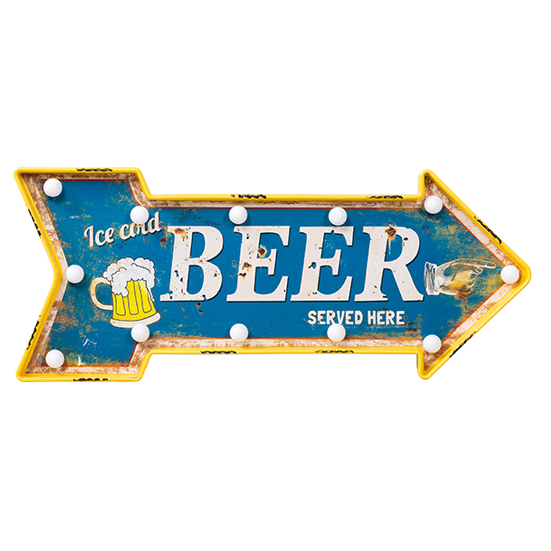 Аксессуар на стену Beer Синий Желтый Аксессуар на стену Beer Синий Желтый во Владивостоке | Loft Concept