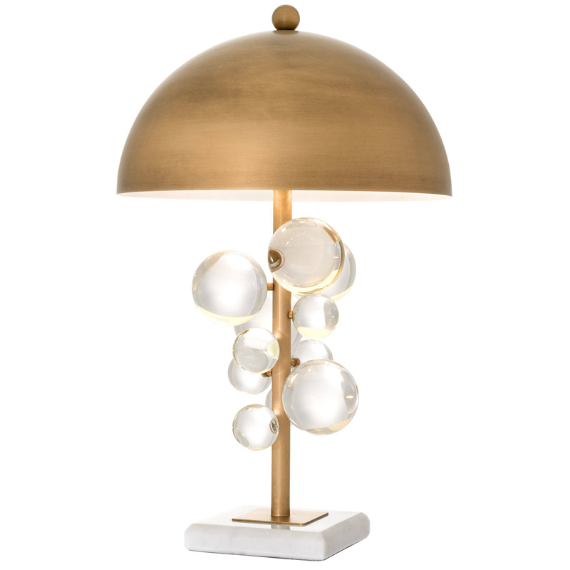 Настольная лампа Eichholtz Table Lamp Floral Латунь Античная полированная Прозрачное Стекло Белый Настольная лампа Eichholtz Table Lamp Floral Латунь Античная полированная Прозрачное Стекло Белый во Владивостоке | Loft Concept