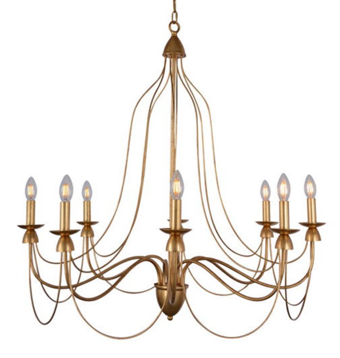 Люстра Wrought Iron Chandelier Золотой Люстра Wrought Iron Chandelier Золотой во Владивостоке | Loft Concept
