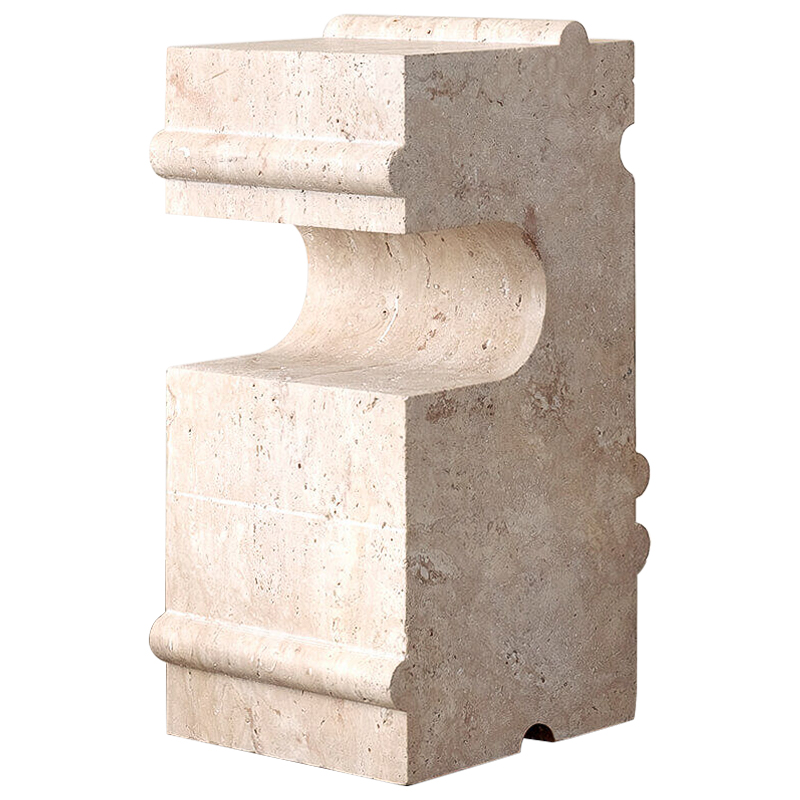 Приставной стол Hume Stone Side Table дизайн Kelly Wearstler Песочный во Владивостоке | Loft Concept 