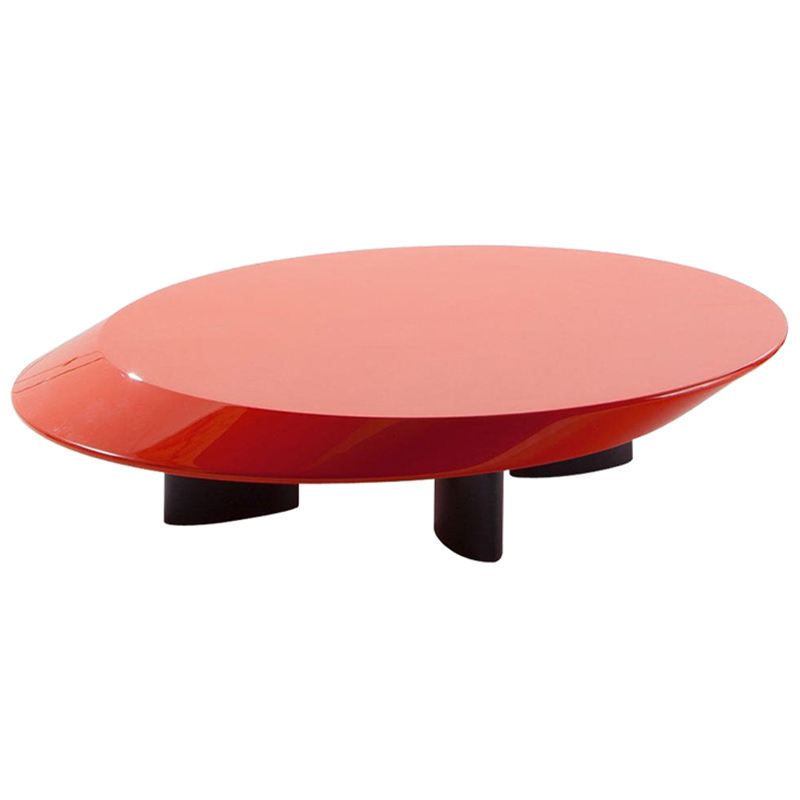 Кофейный стол Ellipse Red Glossy Coffee Table Красный Черный Кофейный стол Ellipse Red Glossy Coffee Table Красный Черный во Владивостоке | Loft Concept