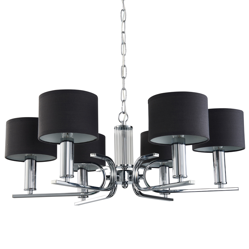 Люстра Yvette Chandelier 71 Хром Черный Прозрачный Люстра Yvette Chandelier 71 Хром Черный Прозрачный во Владивостоке | Loft Concept