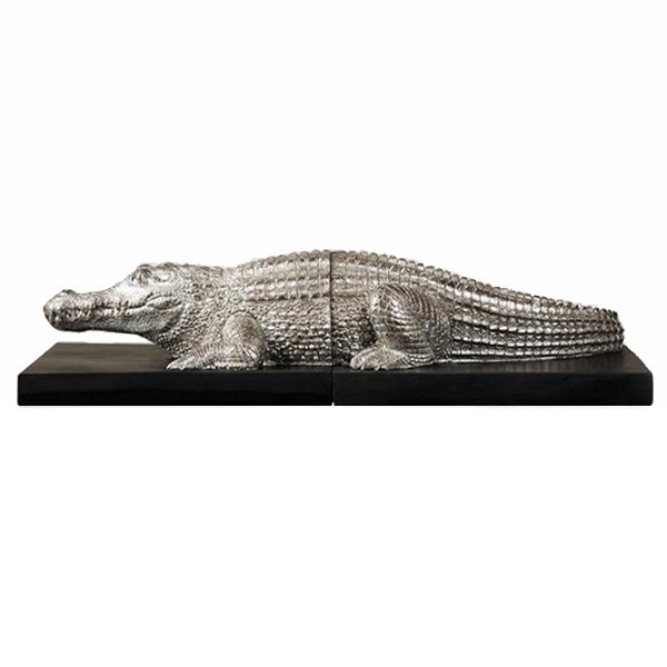 Держатель книг крокодил Crocodile Серебряный Держатель книг крокодил Crocodile Серебряный во Владивостоке | Loft Concept