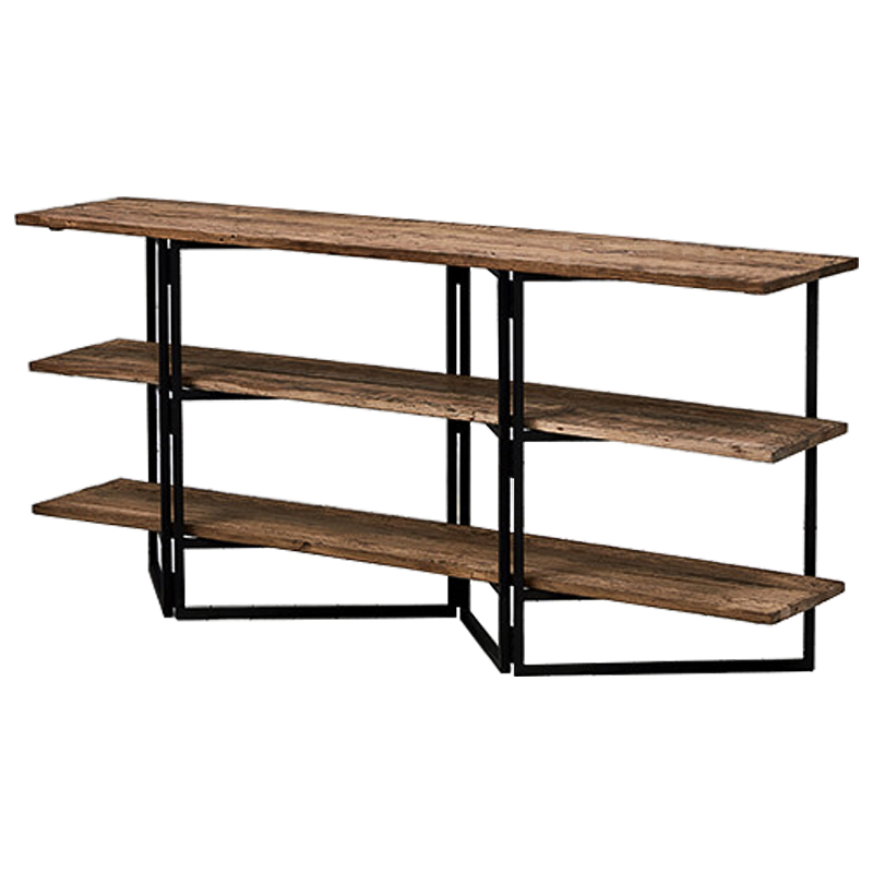 Стеллаж в стиле Лофт Luigi Loft 3 Shelves Rack Коричневый Черный Стеллаж в стиле Лофт Luigi Loft 3 Shelves Rack Коричневый Черный во Владивостоке | Loft Concept