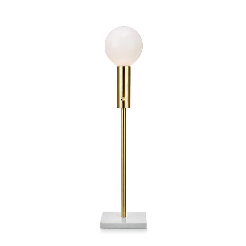 Настольная лампа Marble Top Brass Латунь Белый Настольная лампа Marble Top Brass Латунь Белый во Владивостоке | Loft Concept