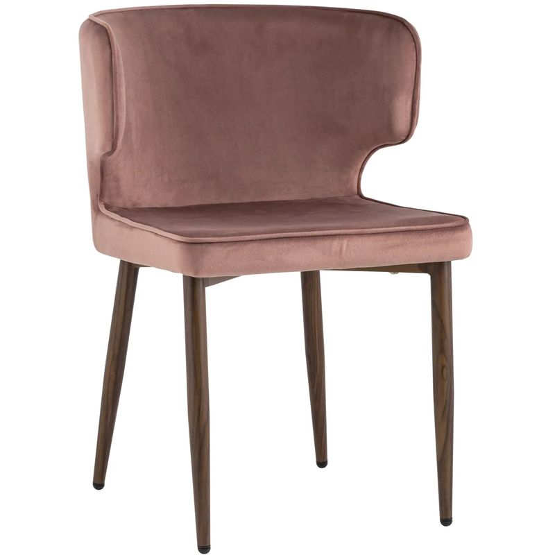 Стул Mateo Chair Пыльнно-Розовый Велюр Розовый пастельный Коричневый Стул Mateo Chair Пыльнно-Розовый Велюр Розовый пастельный Коричневый во Владивостоке | Loft Concept