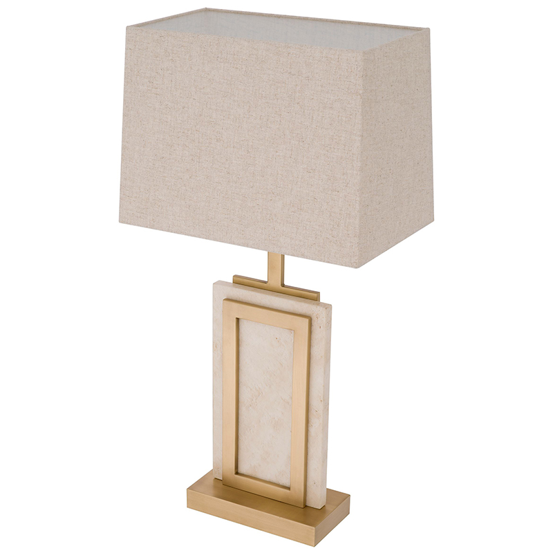 Настольная лампа Eichholtz Table Lamp Murray Travertine Бежевый Латунь Настольная лампа Eichholtz Table Lamp Murray Travertine Бежевый Латунь во Владивостоке | Loft Concept