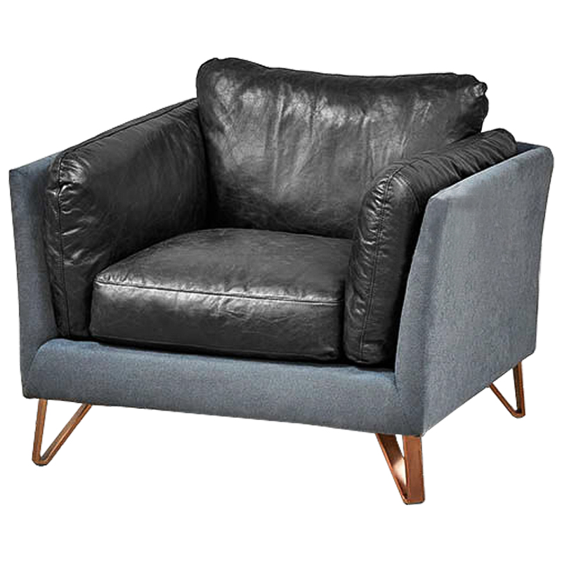 Кресло Freddie Armchair Графит Серо-голубой Медь Кресло Freddie Armchair Графит Серо-голубой Медь во Владивостоке | Loft Concept