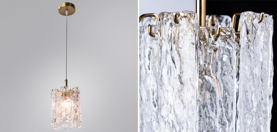 Подвесной светильник Iceberg Glass с Рельефным стеклом Подвесной светильник Iceberg Glass с Рельефным стеклом - Loft-Concept во Владивостоке