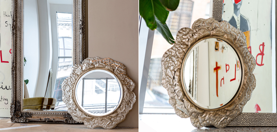 Зеркало Chlodio Crumpled Silver Mirror Зеркало Chlodio Crumpled Silver Mirror - Loft-Concept во Владивостоке