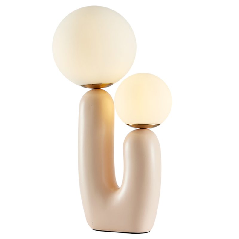 Настольная лампа Oo Lamp Белое матовое стекло Розовый пастельный Настольная лампа Oo Lamp Белое матовое стекло Розовый пастельный во Владивостоке | Loft Concept