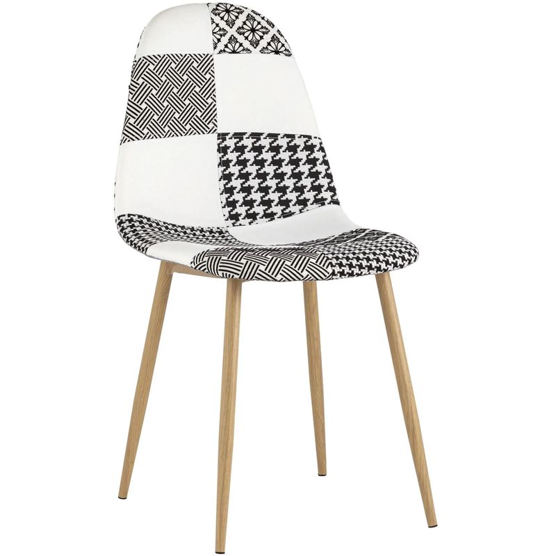 Стул Archie Chair Черно-Белый Печворк Белый Черный Древесина во Владивостоке | Loft Concept 