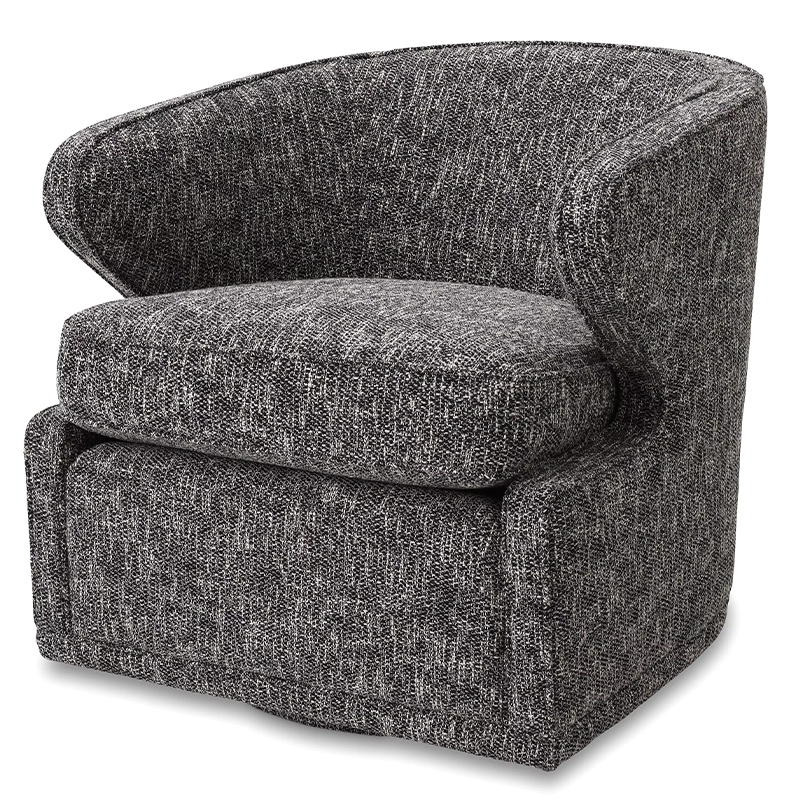 Кресло Eichholtz Swivel Chair Dorset Cambon Black Черно-белый Черный Кресло Eichholtz Swivel Chair Dorset Cambon Black Черно-белый Черный во Владивостоке | Loft Concept