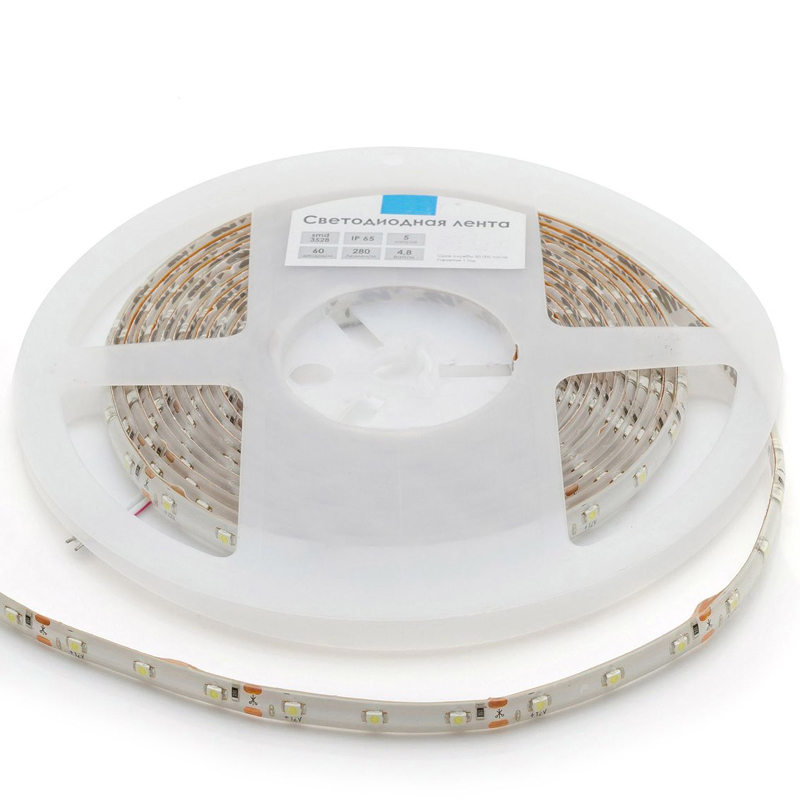 Комплект светодиодной ленты 4,8W/m 60LED/m 3528SMD холодный белый Белый Комплект светодиодной ленты 4,8W/m 60LED/m 3528SMD холодный белый Белый во Владивостоке | Loft Concept