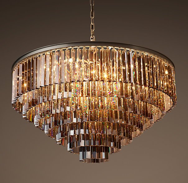 Люстра RH 1920s Odeon Smoke Glass Fringe Chandelier -80, 100 Черный во Владивостоке | Loft Concept 