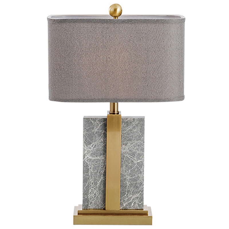 Настольная лампа Marble Brass Grey Table Lamp Серый Латунь Настольная лампа Marble Brass Grey Table Lamp Серый Латунь во Владивостоке | Loft Concept
