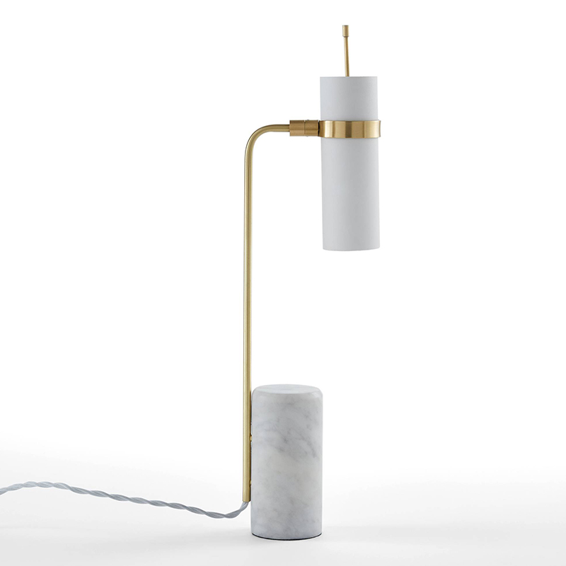 Настольная лампа Detlef Table lamp white marble Белый Мрамор Bianco Латунь во Владивостоке | Loft Concept 