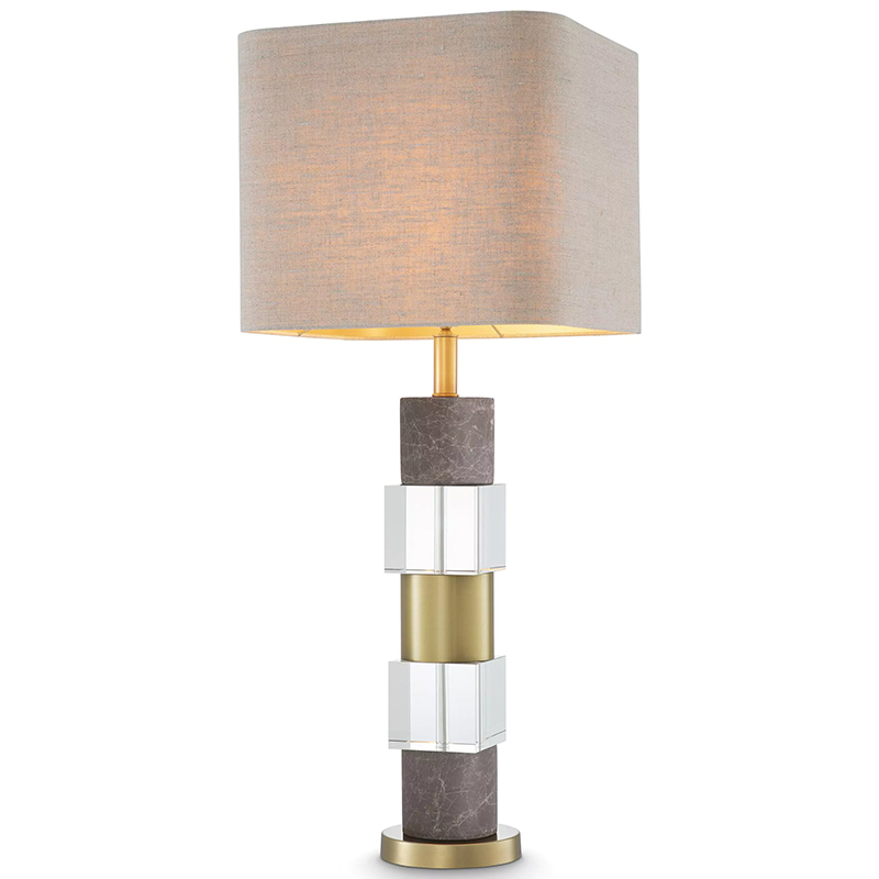 Настольная лампа Eichholtz Table Lamp Cullingham Grey Marble Латунь Прозрачное Стекло Серый Бежево-серый Настольная лампа Eichholtz Table Lamp Cullingham Grey Marble Латунь Прозрачное Стекло Серый Бежево-серый во Владивостоке | Loft Concept