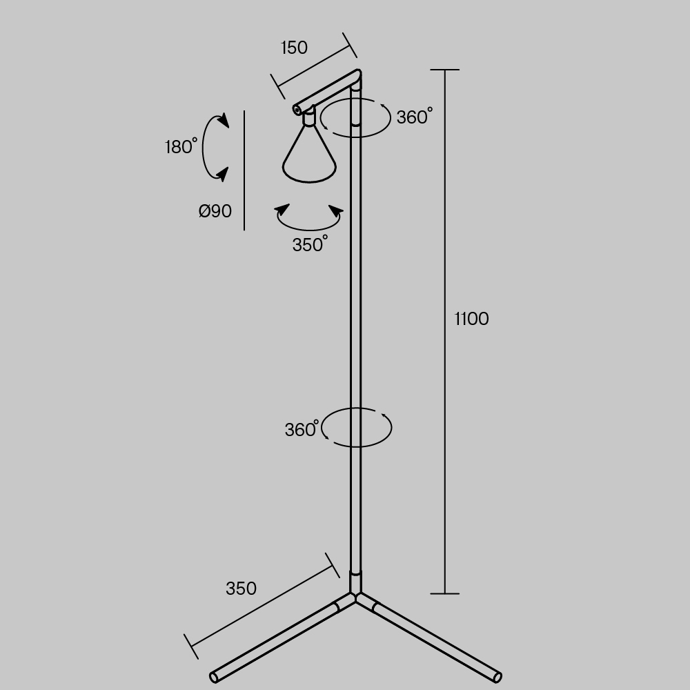 Напольный торшер светодионый Stripe 3000К 20Вт во Владивостоке