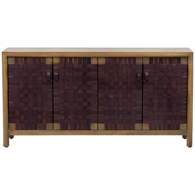 Комод Braided Leather Wood Chest of Drawers L Древесина Коричневый Комод Braided Leather Wood Chest of Drawers L Древесина Коричневый во Владивостоке | Loft Concept