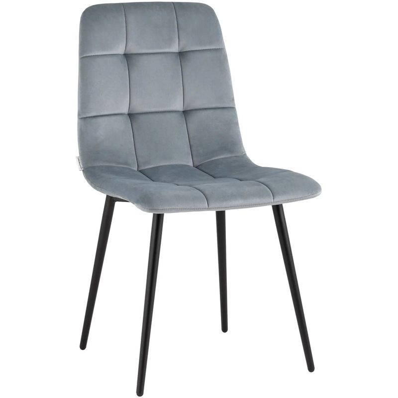 Стул NANCY Chair Серо-Голубой Велюр Серо-голубой Черный Стул NANCY Chair Серо-Голубой Велюр Серо-голубой Черный во Владивостоке | Loft Concept