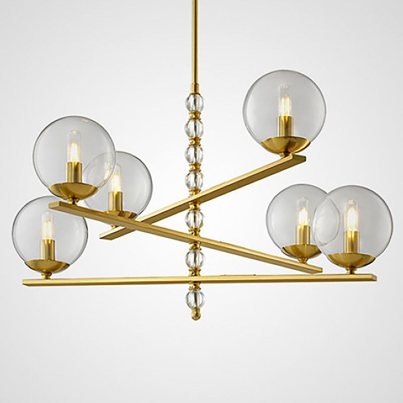 Люстра FONDO Chandelier Латунь Прозрачный Люстра FONDO Chandelier Латунь Прозрачный во Владивостоке | Loft Concept