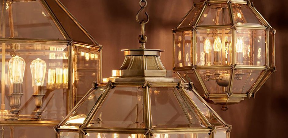 Люстра Lantern Owen Brass M - Loft-Concept во Владивостоке