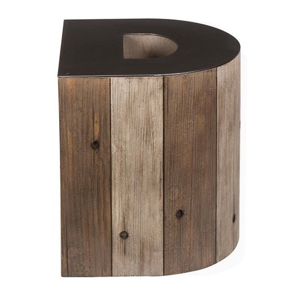 Столик Wooden Alphabet D Side Table Графит Коричневый во Владивостоке | Loft Concept 