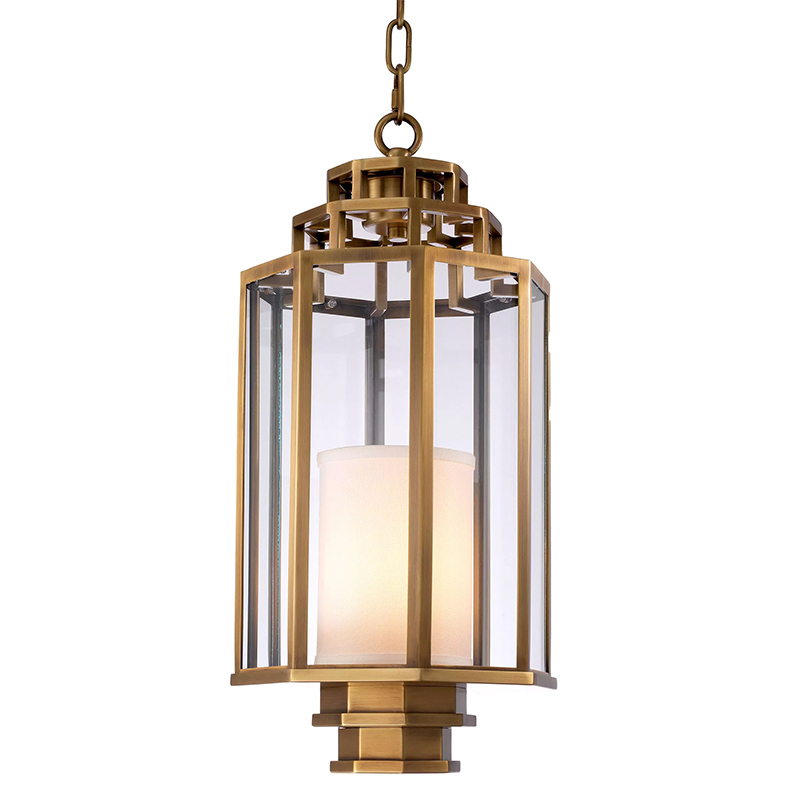 Подвесной светильник Eichholtz Lantern Monticello S Латунь Белый Прозрачное Стекло Подвесной светильник Eichholtz Lantern Monticello S Латунь Белый Прозрачное Стекло во Владивостоке | Loft Concept