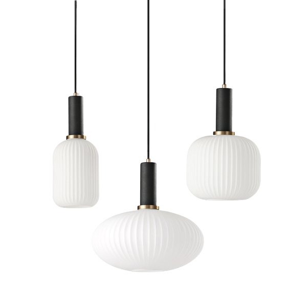 Подвесной светильник Ferm Living chinese lantern Белый Черный Подвесной светильник Ferm Living chinese lantern Белый Черный во Владивостоке | Loft Concept