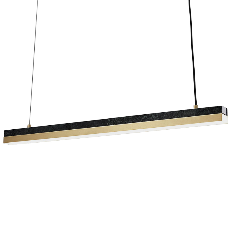Линейный подвесной светильник Dominik Marble Linear Hanging Lamp Черный Мрамор Nero Золотой Линейный подвесной светильник Dominik Marble Linear Hanging Lamp Черный Мрамор Nero Золотой во Владивостоке | Loft Concept