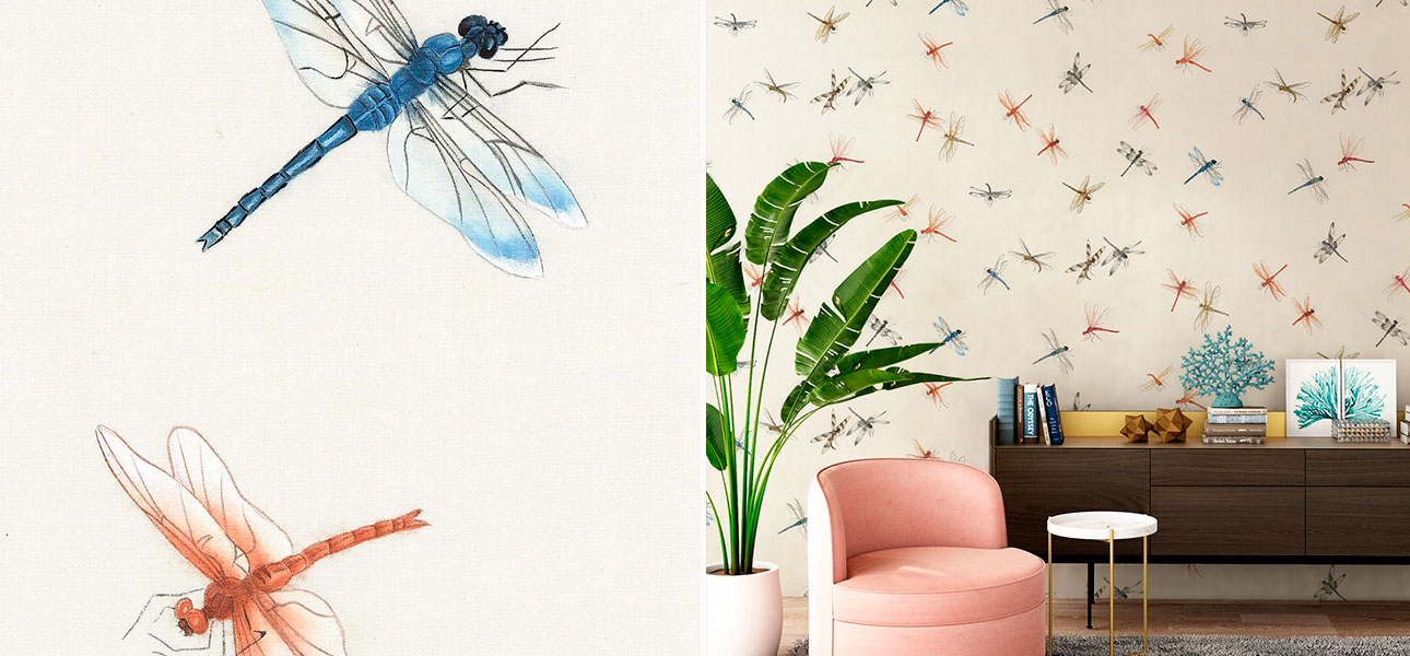 Обои ручная роспись Dragonflies - фото