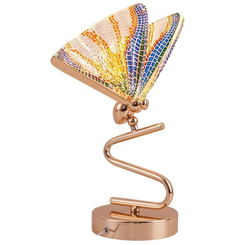 Ночник с Бабочкой Butterfly Colored glass Table Lamp J Мульти Глянцевое золото Ночник с Бабочкой Butterfly Colored glass Table Lamp J Мульти Глянцевое золото во Владивостоке | Loft Concept