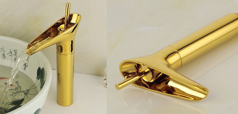 Смеситель для умывальника Золотой Gold toggle Смеситель для умывальника Золотой Gold toggle - Loft-Concept во Владивостоке