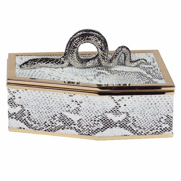 Шкатулка SNAKE BOX Серый Глянцевое золото Шкатулка SNAKE BOX Серый Глянцевое золото во Владивостоке | Loft Concept