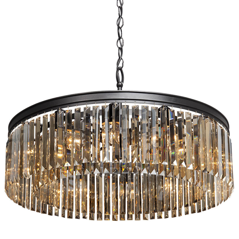 Люстра RH Rhys Amber GLASS Prism Round Chandelier Янтарное стекло 80 Черный матовый Прозрачное Стекло Люстра RH Rhys Amber GLASS Prism Round Chandelier Янтарное стекло 80 Черный матовый Прозрачное Стекло во Владивостоке | Loft Concept