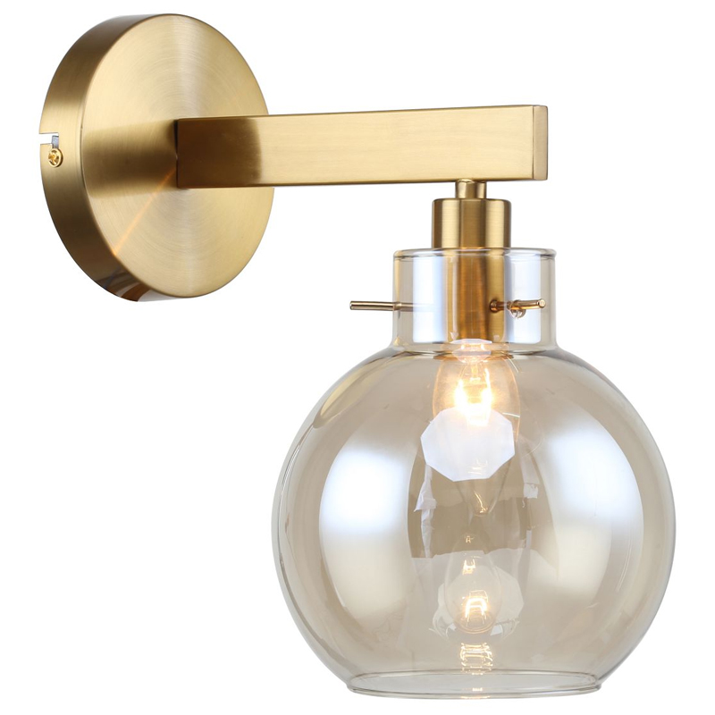 Бра с плафоном коньячного цвета Carmella Globe Brass Латунь Коньяк Бра с плафоном коньячного цвета Carmella Globe Brass Латунь Коньяк во Владивостоке | Loft Concept