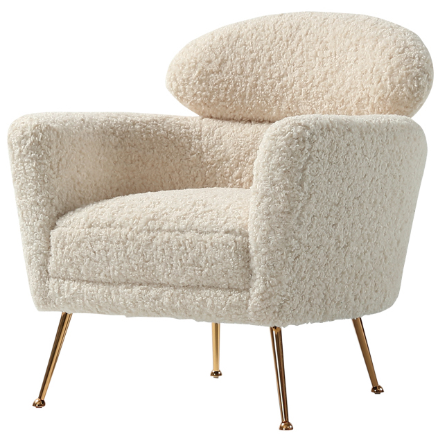 Кресло Milk Boucle Chair Молочный Золотой Кресло Milk Boucle Chair Молочный Золотой во Владивостоке | Loft Concept