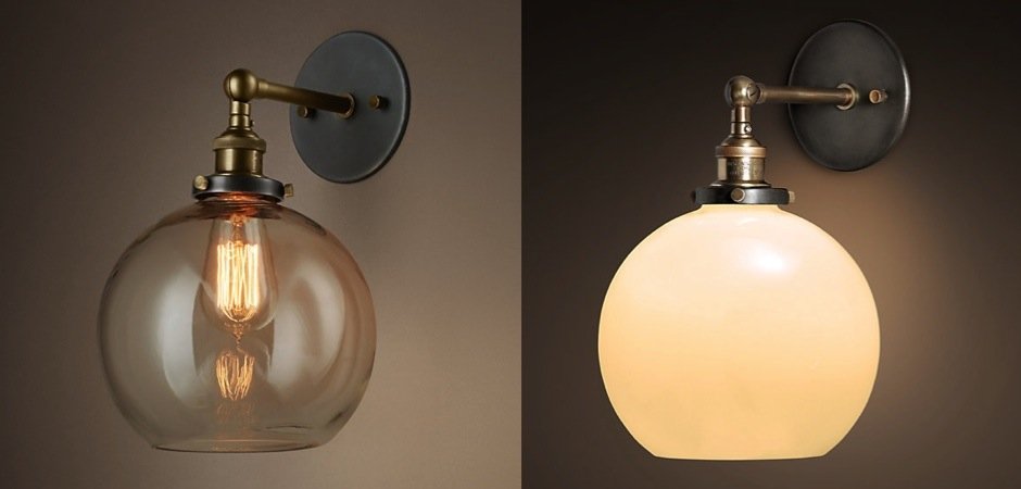 Бра Loft Clear Glass Sphere Cloche Бра Loft Clear Glass Sphere Cloche - Loft-Concept во Владивостоке