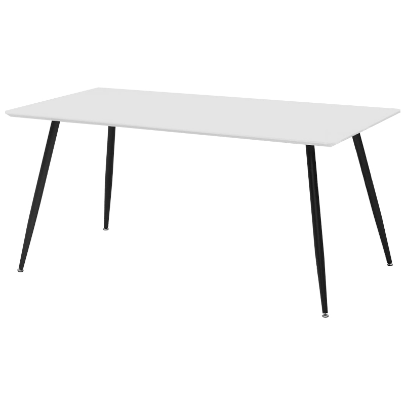 Обеденный стол с белой прямоугольной столешницей Rosio Dinner Table Белый Черный во Владивостоке | Loft Concept 