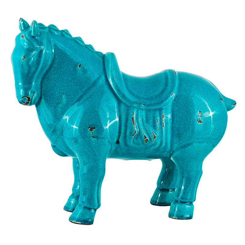 Фигурка керамика синяя лошадь большая Blue Horse Бирюзовый Фигурка керамика синяя лошадь большая Blue Horse Бирюзовый во Владивостоке | Loft Concept