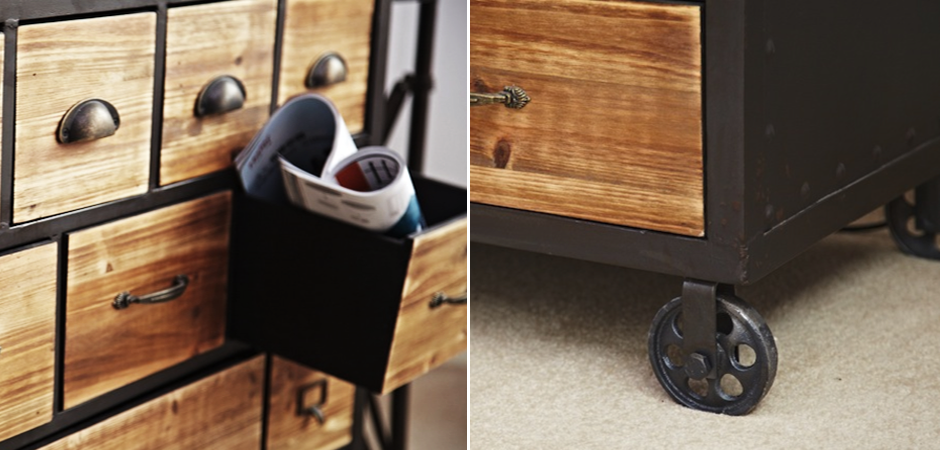 Комод на колесах Rolling Loft Industrial 12 Box Комод на колесах Rolling Loft Industrial 12 Box - Loft-Concept во Владивостоке