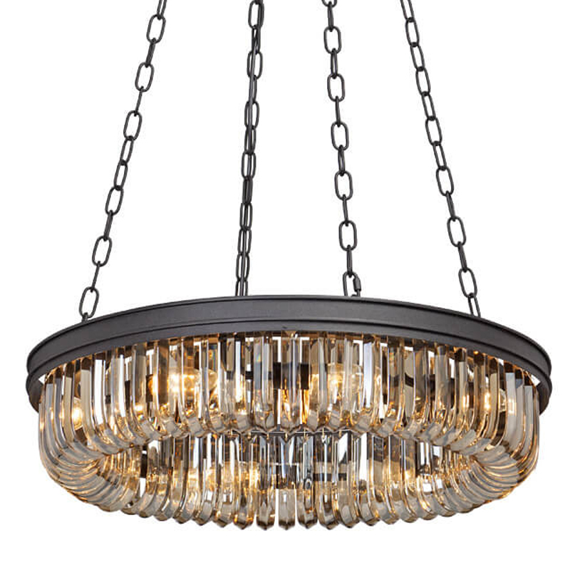 Люстра Retro Frozen Amber Glass Chandelier D 62 Черный Люстра Retro Frozen Amber Glass Chandelier D 62 Черный во Владивостоке | Loft Concept
