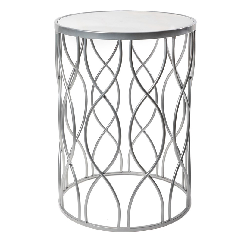 Приставной столик DNA Framing Table silver Серебряный Белый Мрамор Bianco Приставной столик DNA Framing Table silver Серебряный Белый Мрамор Bianco во Владивостоке | Loft Concept