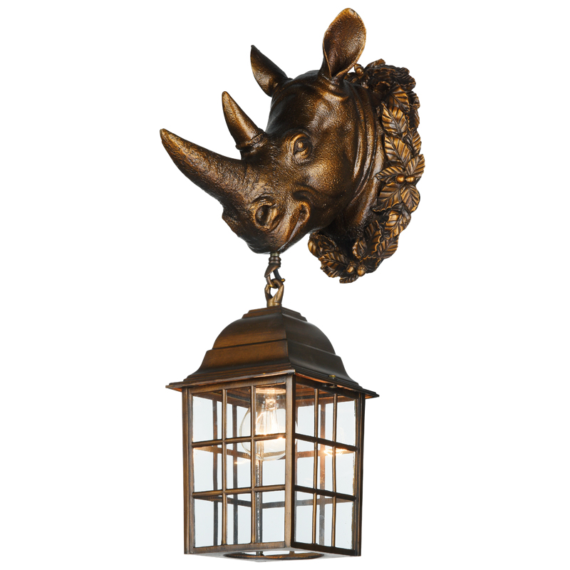 Уличный светильник Rhinoceros Lantern Темная бронза Прозрачное Стекло Уличный светильник Rhinoceros Lantern Темная бронза Прозрачное Стекло во Владивостоке | Loft Concept