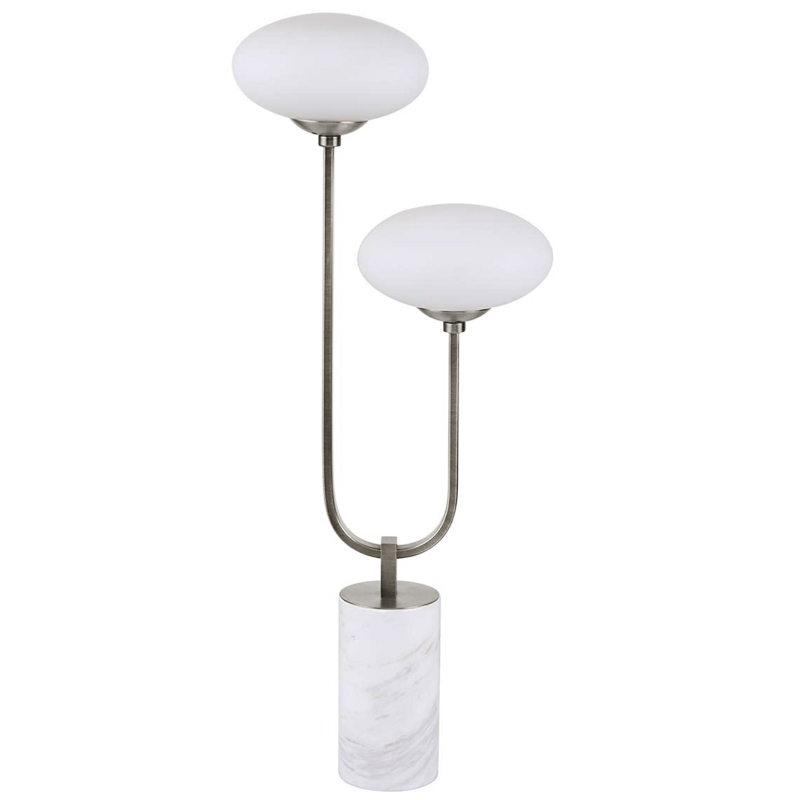 Oval Balls Mushrooms Table Lamp Silver Серебряный Прозрачный белый во Владивостоке | Loft Concept 